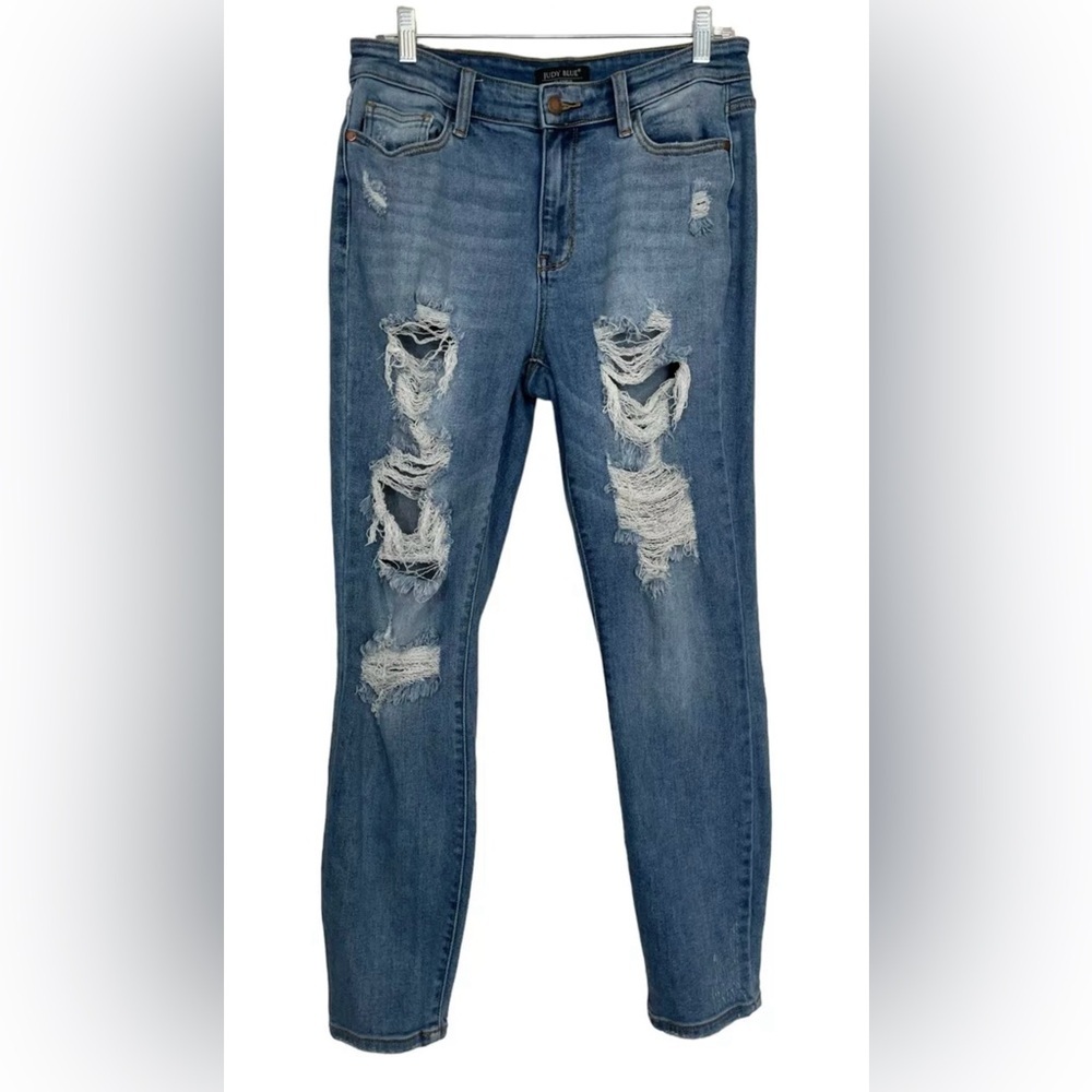 Judy Blue Distressed Boyfriend Fit Mid Rise Size 5/27